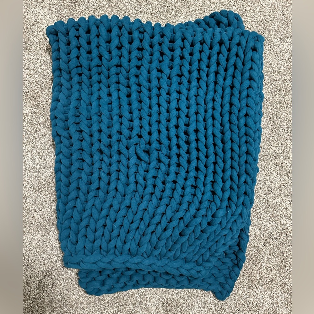 Bearaby Cotton Weighted Blanket in Teal